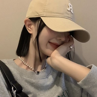 RIbbonIsland🧢หมวกเบสบอล หมวกแฟชั่น กันแดด แฟชั่น มินิมอล ปักลาย เกาหลี สำหรับผู้ชายและผู้หญิง ส่งเร็ว