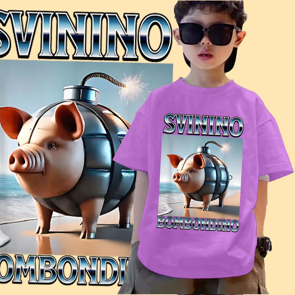 J-1389-SHORT  เสื้อยืดเด็ก ลายการ์ตูน SVININO BOMBONDINO ลายมาใหม่สวยเก๋มากๆ