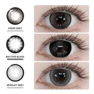 MIDROO คอนแทคเลนส์ เลนส์ธรรมชาติ ขยายรูม่านตา Black/Grey Contact Lens-14.5มม รายเดือน เลนส์