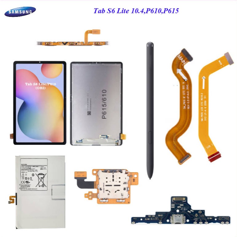 อะไหล่ Samsung Tab S6 Lite 10.4 2020,P610,P615/สายแพร/ปากกา/ปุ่มกดข้าง/แบตเตอรี่ EB-BT725ABY