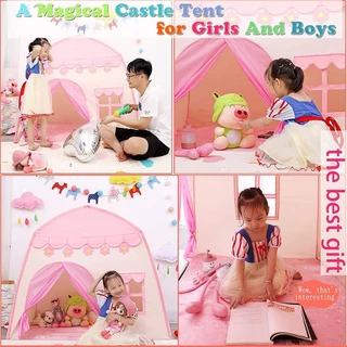 เต็นท์เด็ก​ เต้นท์บ้าน เต๊นท์บ้านสไตล์เจ้าหญิง น่ารักสดใส มีให้เลือก2สี พับเก็บง่าย ซักทำความสะอาดได