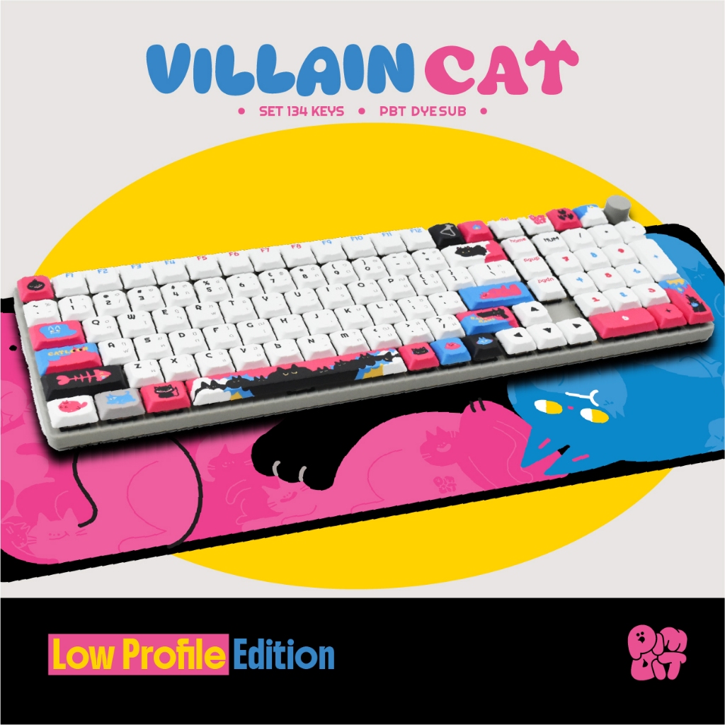 Villian Cat Keycap by Pimdit (Low Profile)
