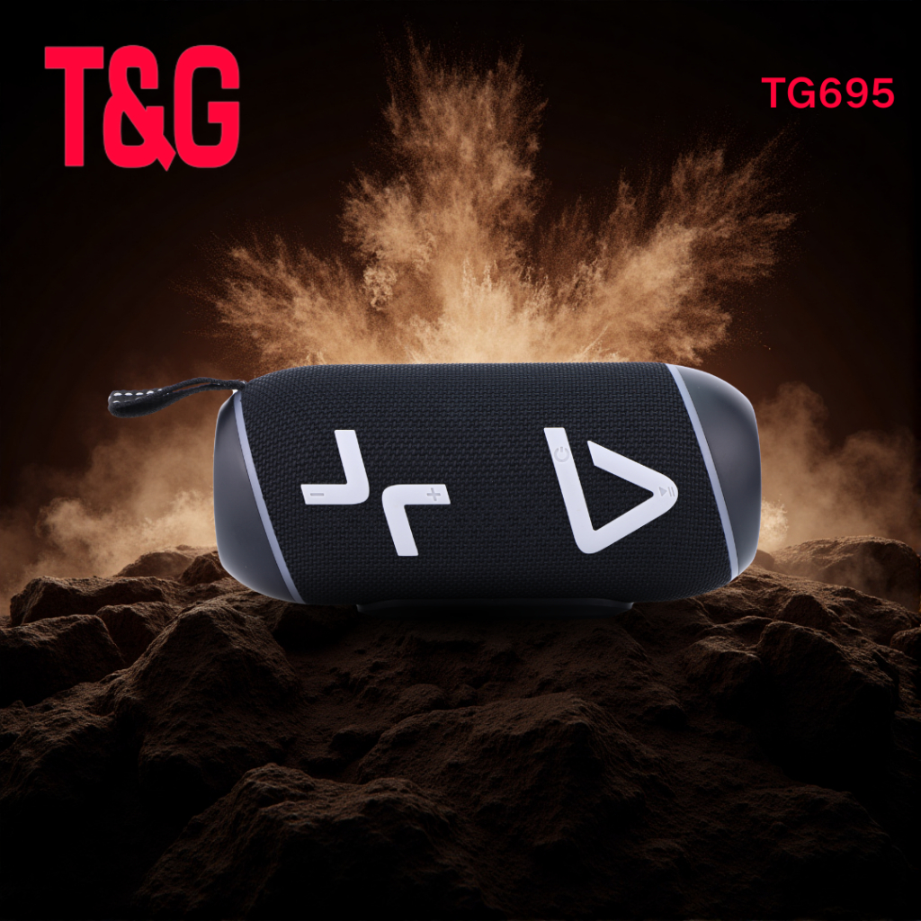 T&G/695 ลำโพงบลูทูธแท้ เบสหนักทรงพลัง แบตเตอรี่ใช้งานต่อเนื่อง 8 ชั่วโมง มาพร้อม Bluetooth 5.3 พกพาส