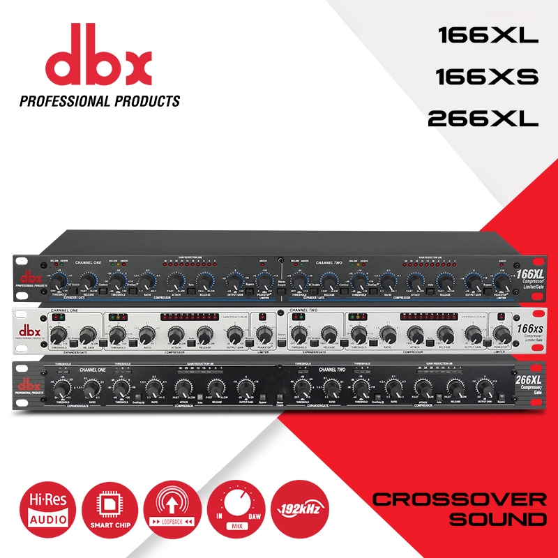 DBX 266XL / 166XS / 166XL Professional Press Limiter, เครื่องบีบอัดความแม่นยำสูงแบบ Dual Channel