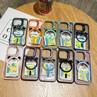 TLY เคสโทรศัพท์มือถือพร้อมเลนกล้อง สำหรับ iPhone แม่เหล็ก 11 12 13 14 15 16 pro max plus ฟิล์มป้องกันหน้าจอ คุณภาพดี