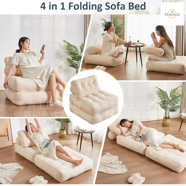 Trikings Sofa โซฟาเบดรวมโมเดิร์นหรู น้ำหนักเบานั่งสบาย โซฟาเดี่ยว multifunction สำหรับห้องขนาดเล็ก รูปที่ 4