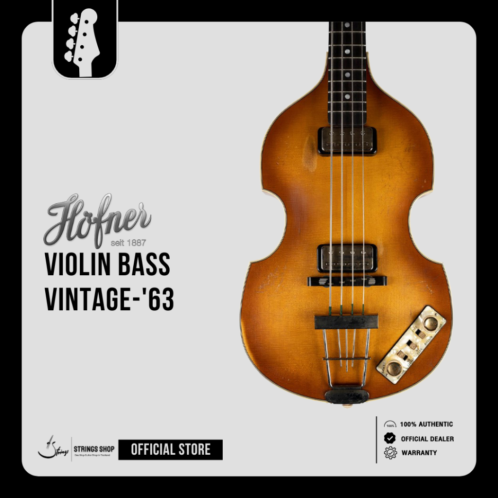 เบสไฟฟ้า Höfner Violin Bass "Vintage" - '63 - H500/1-63-RLC-0