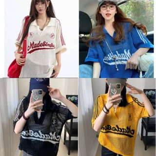 เสื้อตาข่ายคอวีทรงโอเวอร์ไซส