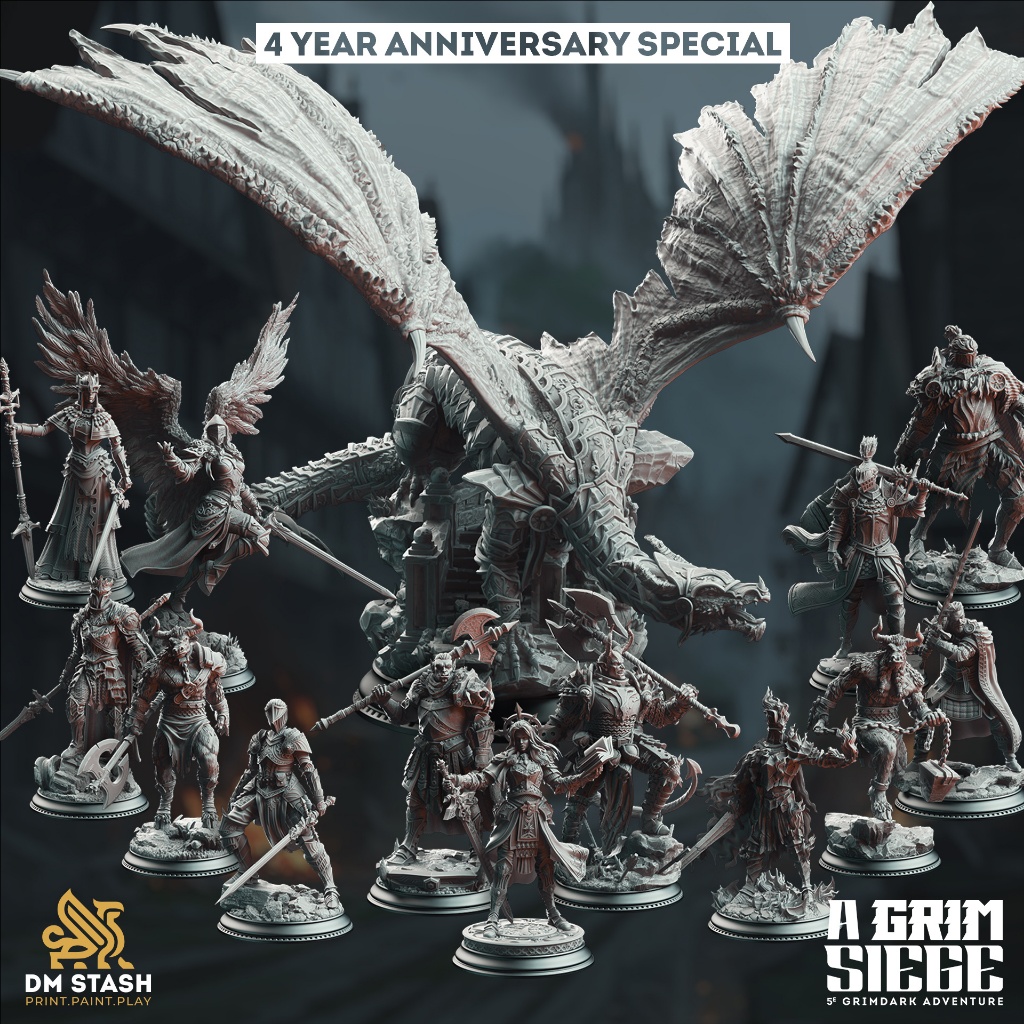 A Grim Siege : Collection : Miniature Resin โมเดลบอร์ดเกม ผลิตตามสั่ง DnD Class