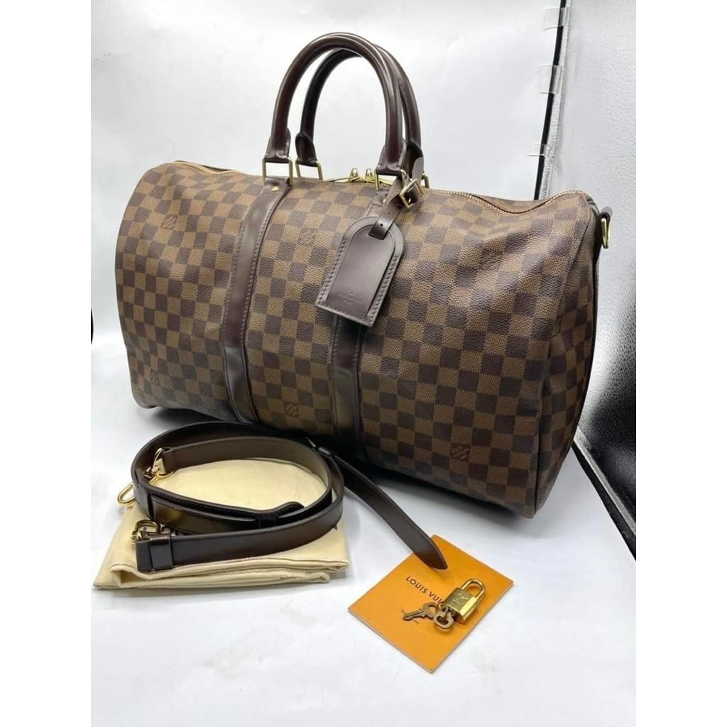 Used very good lv Keepall Damier 45 dc.12 สภาพสวย เดิม หายาก 🧧🧧56,900฿
