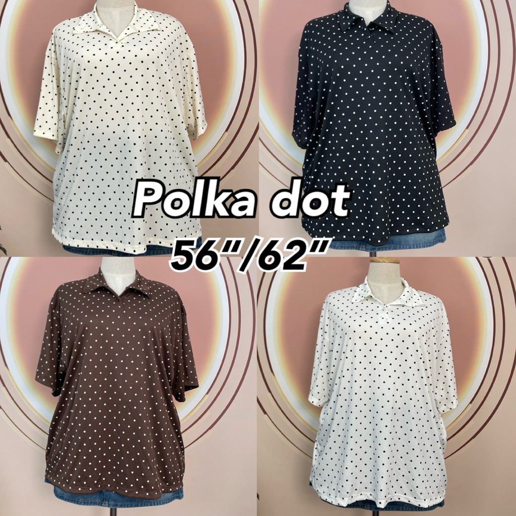 Goodly เสื้อโปโล polka dot 56”/62”