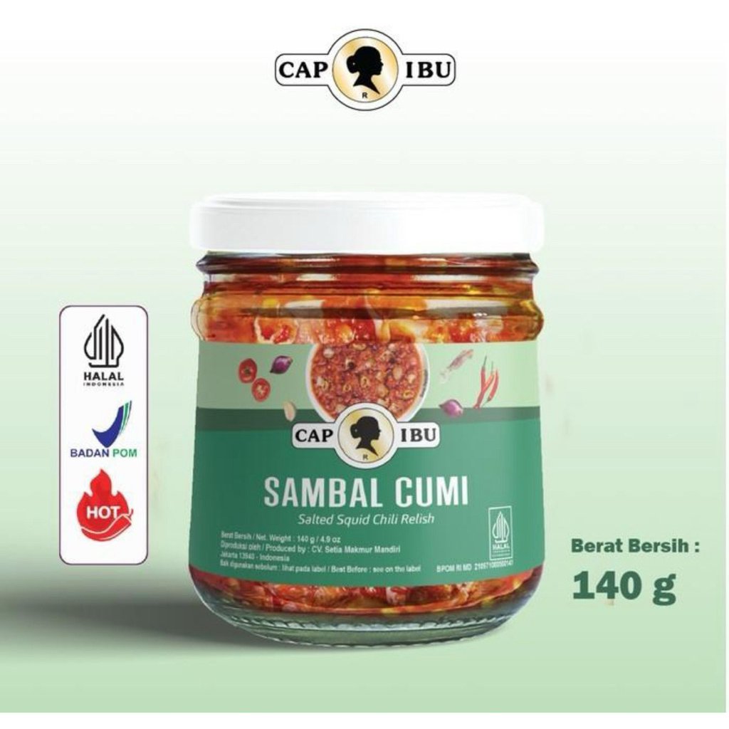 Indonesia Sambal Cumi Cap Ibu 140 gram/ Salted Squid Chili Relish