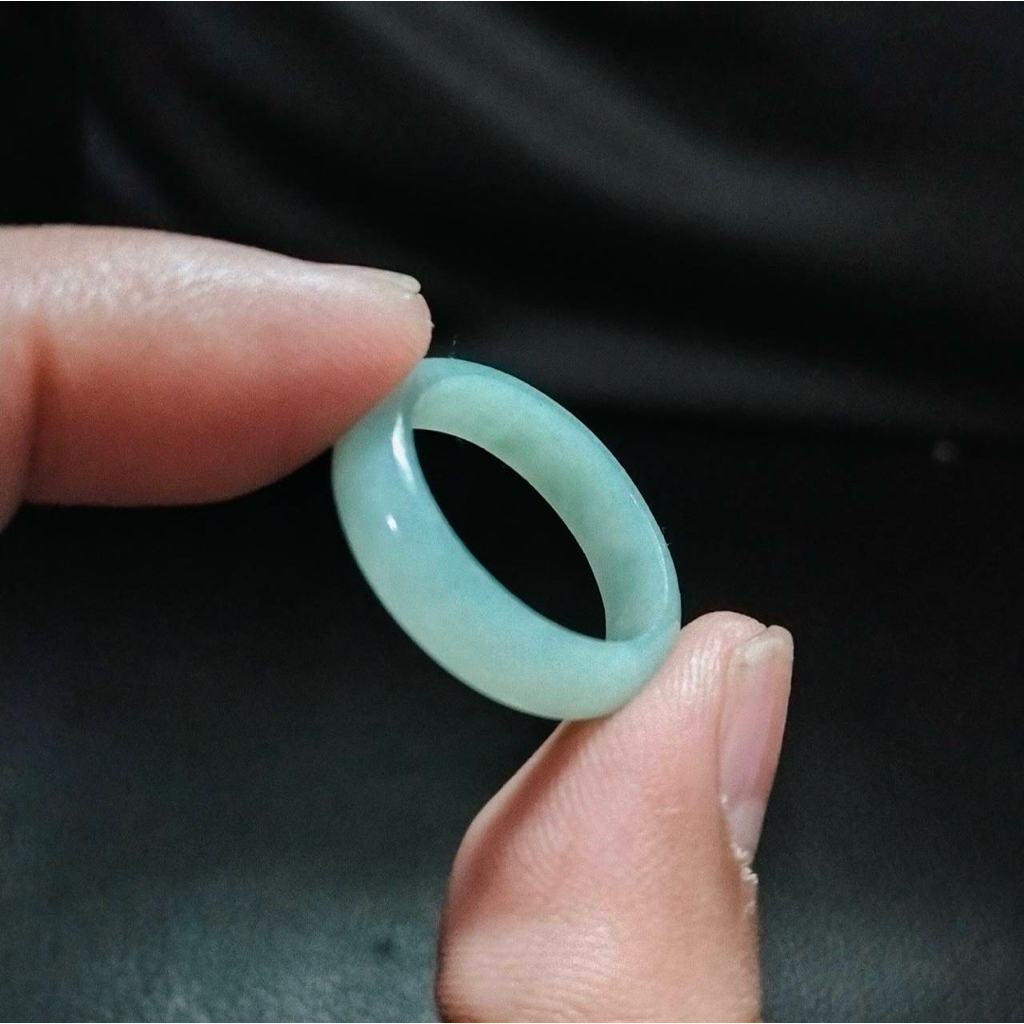 แหวนหยกฟ้า (Ocean blue Jade) เบอร์ 60-61 Jadeite Type A
