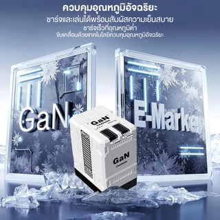 SANSONIC ที่ชาร์จ GaN หัวชาร์จ 20W Adapter Fast Charger พร้อมสายชาร์จ Lightning&Type C ยืดหดได้ รองรับ Android iOS
