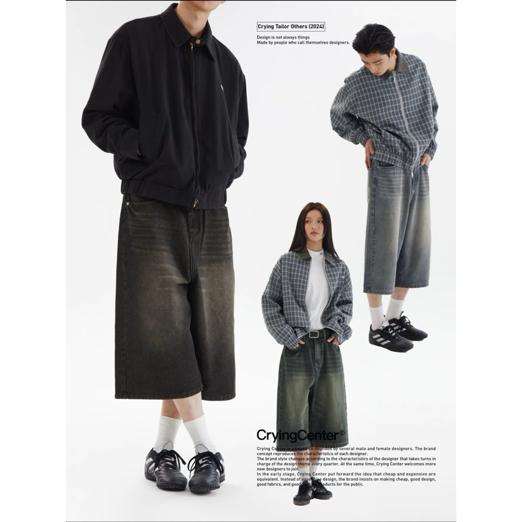 pre-order🪐Crying Center jeans pant กางเกงขา 5ส่วน ป้ายlogo (ใช้โค้ด 20%) จากช็อปแท้💯