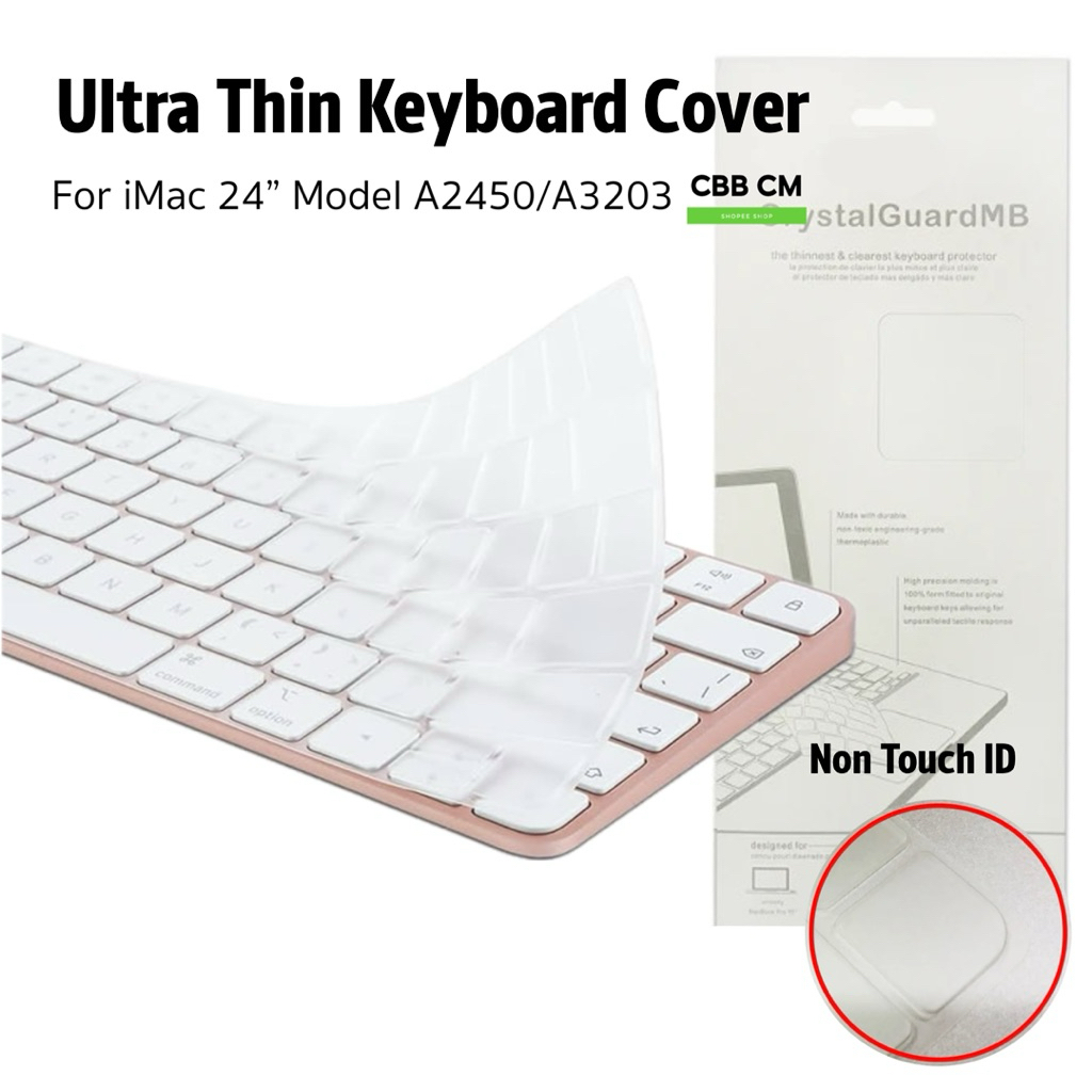 Ultra Thin Keyboard Cover For Magic Keyboard iMac 24 M4 A2450 A3203 Non Touch ID ใสTPU คลุมคีย์บอร์ด