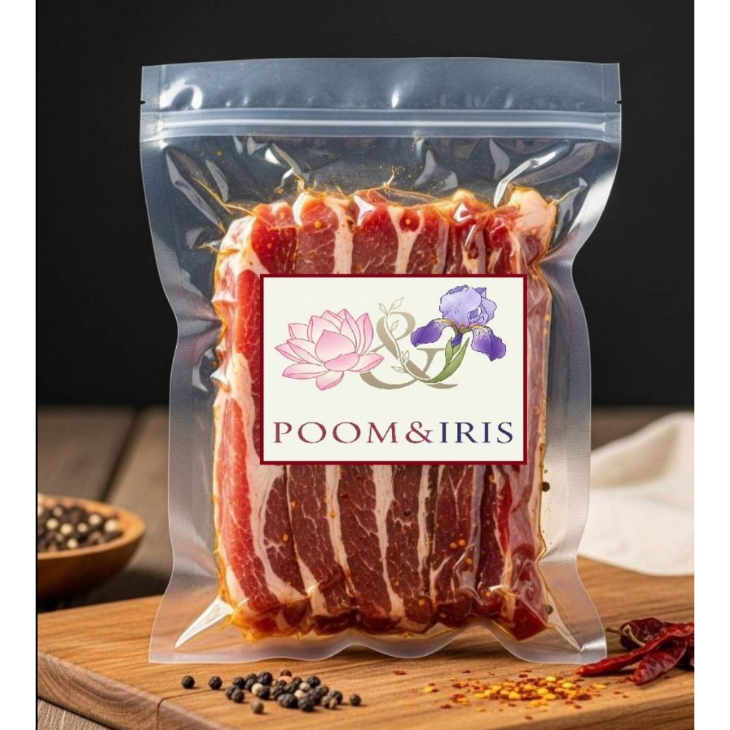 สันคอหมูแดดเดียวคัดพิเศษ POOM&IRIS