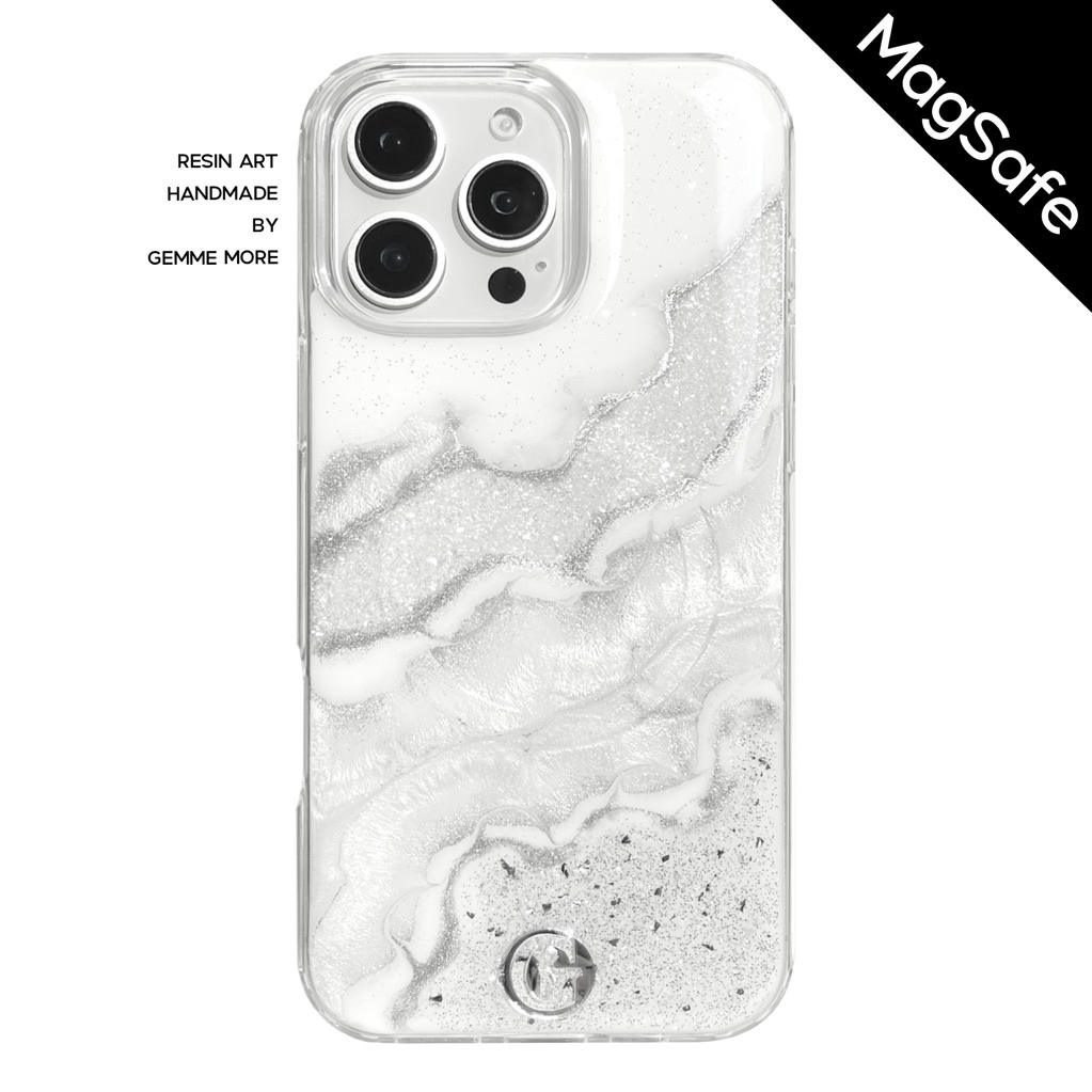 White Silver Signature - Gemme More - เคสไอโฟน เคสซัมซุง เคสกันเลนส์ เคสกันกระแทก กันหน้าจอ เคส gemm