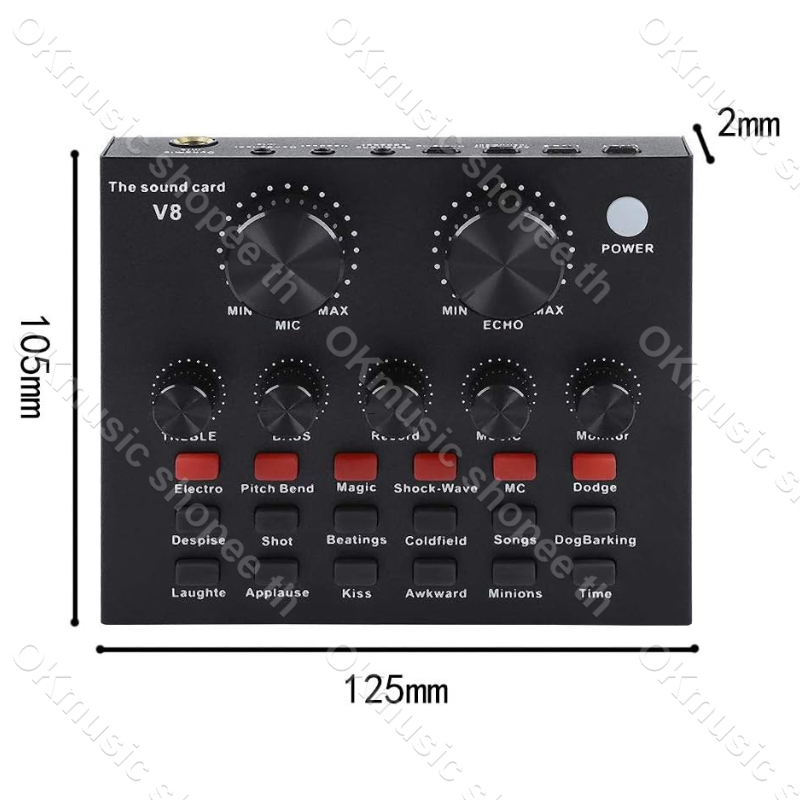 (รุ่นไหม่) V8 BT USB เสียงชุดหูฟังไมโครโฟน Webcast สดการ์ดเสียงสำหรับโทรศัพท์ มี Bluetooth Webcast Live Sound Card - รูปที่ 6