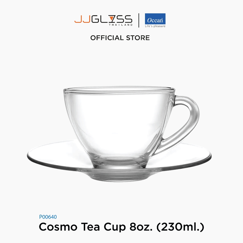 JJGLASS  (Ocean) ชุดแก้วชาร้อน P00640+P00671 Cosmo Tea Cup - แก้วชาพร้อมจานรอง แก้วชาร้อน แก้วโอเชี่ยน