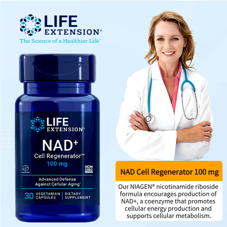 Life Extension Save youthful vitality NAD+Cell Regenerator 100 mg
