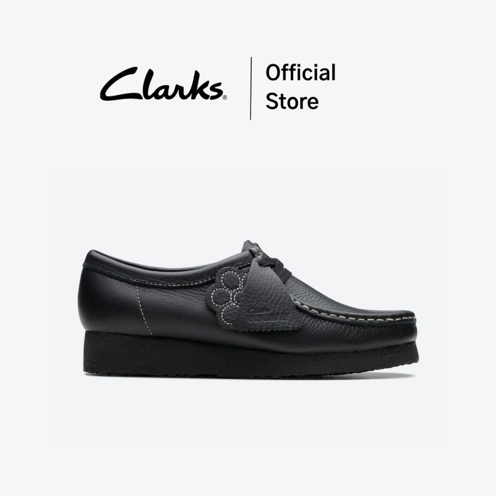 Clarks รุ่น WALLABEE สี BLACK TUMBLED LEATHER รองเท้าผ้าใบผู้หญิง รองเท้า SNEAKER ไซส์เล็ก หนังแท้ คุณภาพดี
