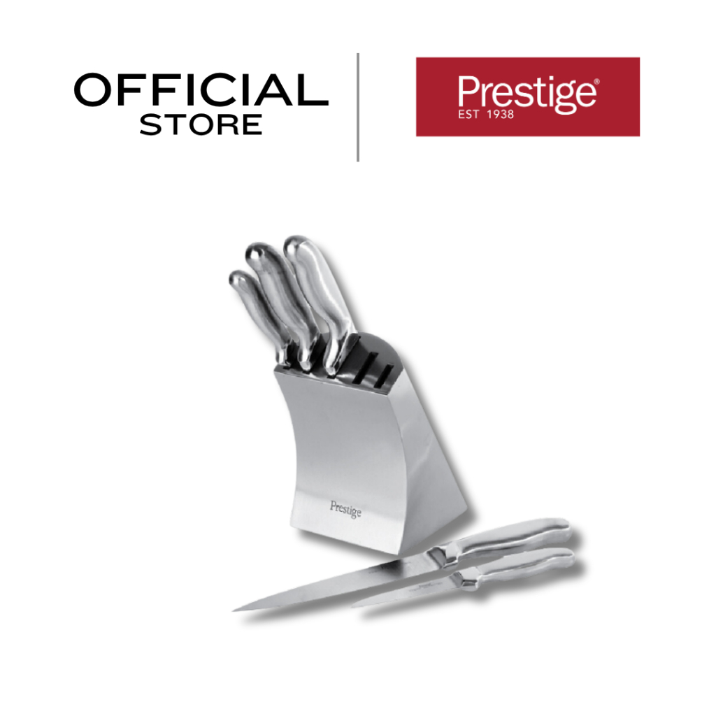 Prestige Cook's Knivesชุดมีดพร้อมที่เก็บมีดสแตนเลสจำนวน 5 ชิ้น ใบมีดและด้ามเป็นเสตนเลสเนื้อเดียวกัน (50417-C )