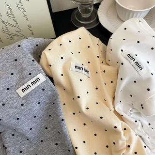 พร้อมส่ง 🇹🇭 เสื้อยืดเด็กผู้หญิง ลายจุด เนื้อผ้าใส่สบาย