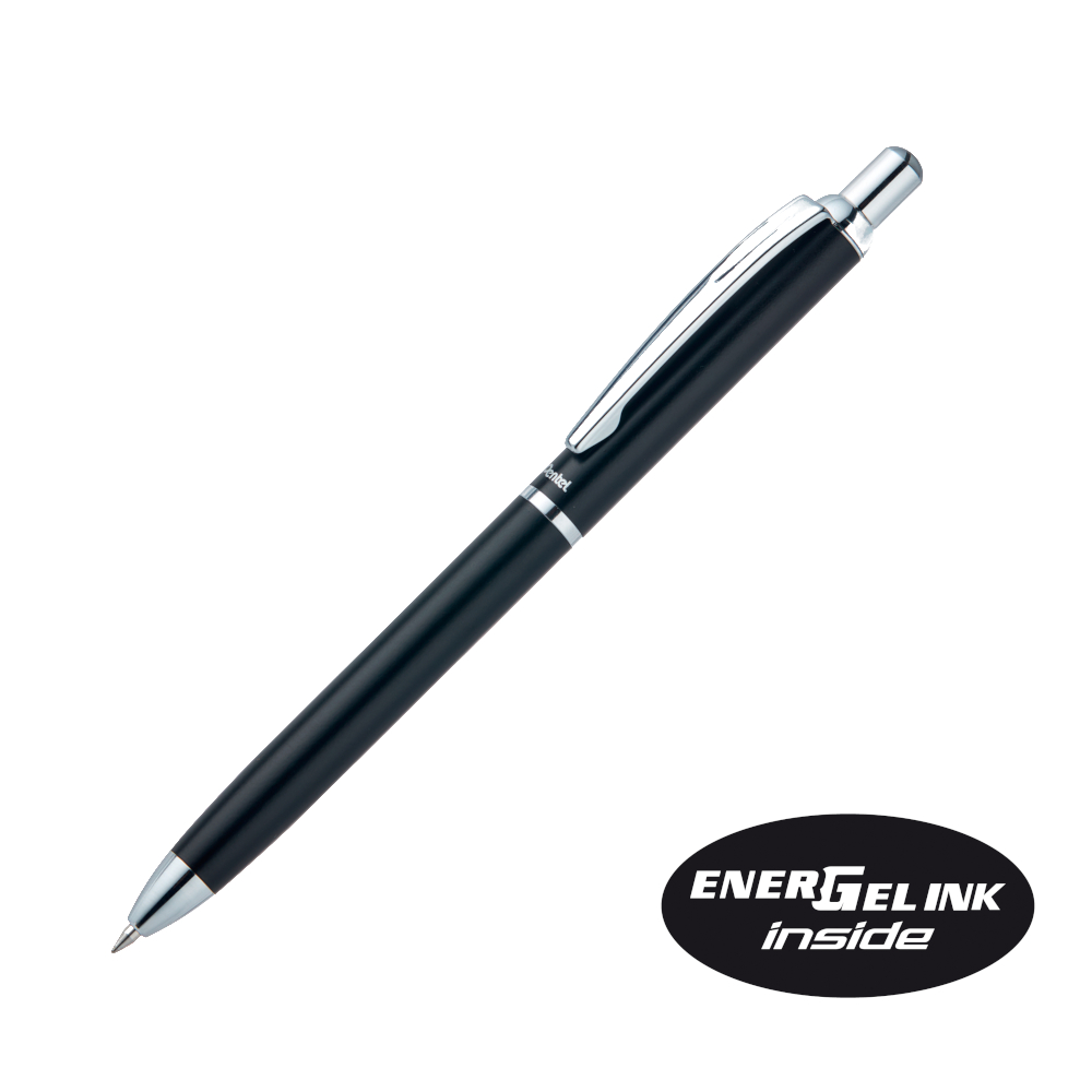 Pentel BL607 ปากกาหมึก Energel แบบกด ด้ามสแตนเลท และ พลาสติก ABS ขนาด 0.7 มม หมึกสีน้ำเงิน