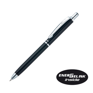 Pentel BL607 ปากกาหมึก Energel แบบกด ด้ามสแตนเลท และ พลาสติก ABS ขนาด 0.7 มม หมึกสีน้ำเงิน