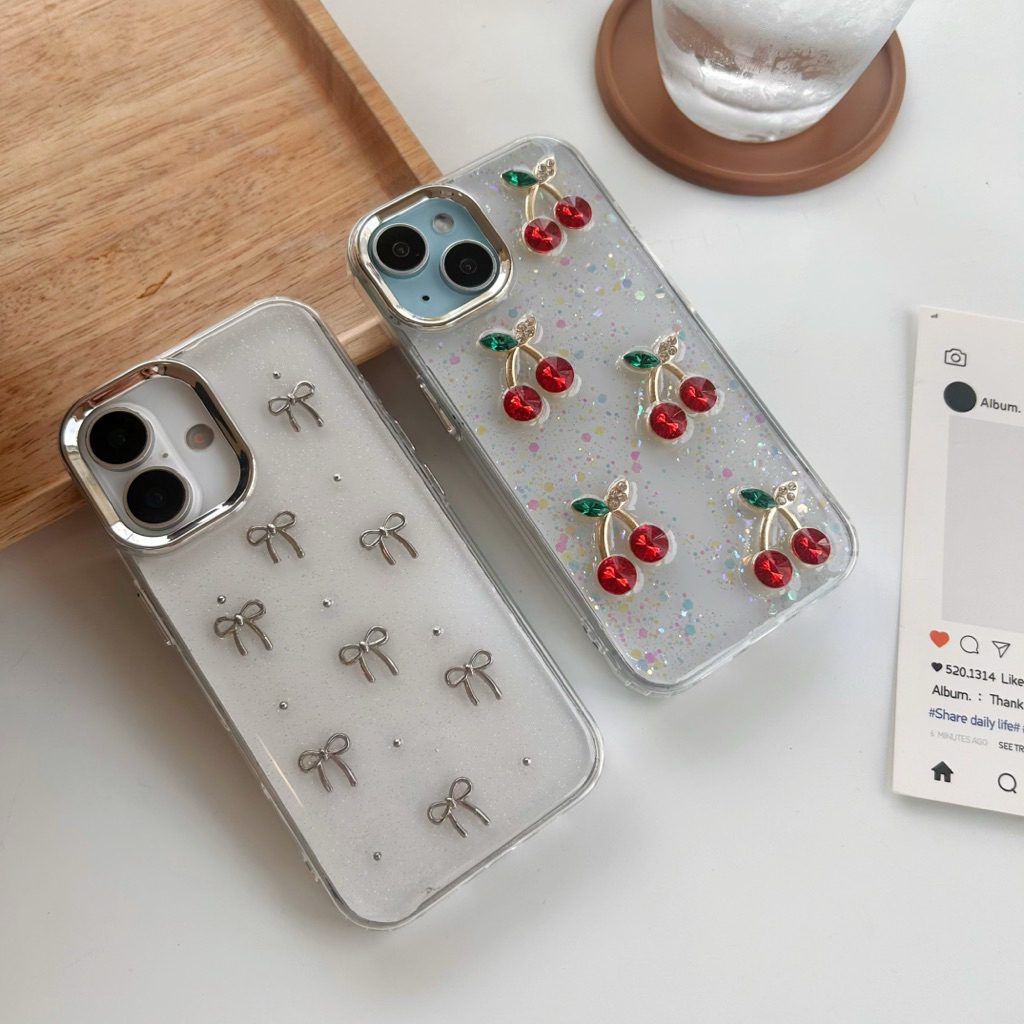 เคสลาย เชอรี่ โบว์ CASE สำหรับ iphone16 i11 promax 12 promax 13 promax 14plus 14 promax 15 promax 16promax 16plus ไอโฟน