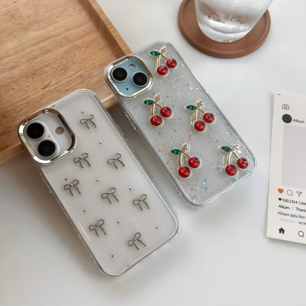 เคสลาย เชอรี่ โบว์ CASE สำหรับ iphone16 i11 promax 12 promax 13 promax 14plus 14 promax 15 promax 16promax 16plus ไอโฟน