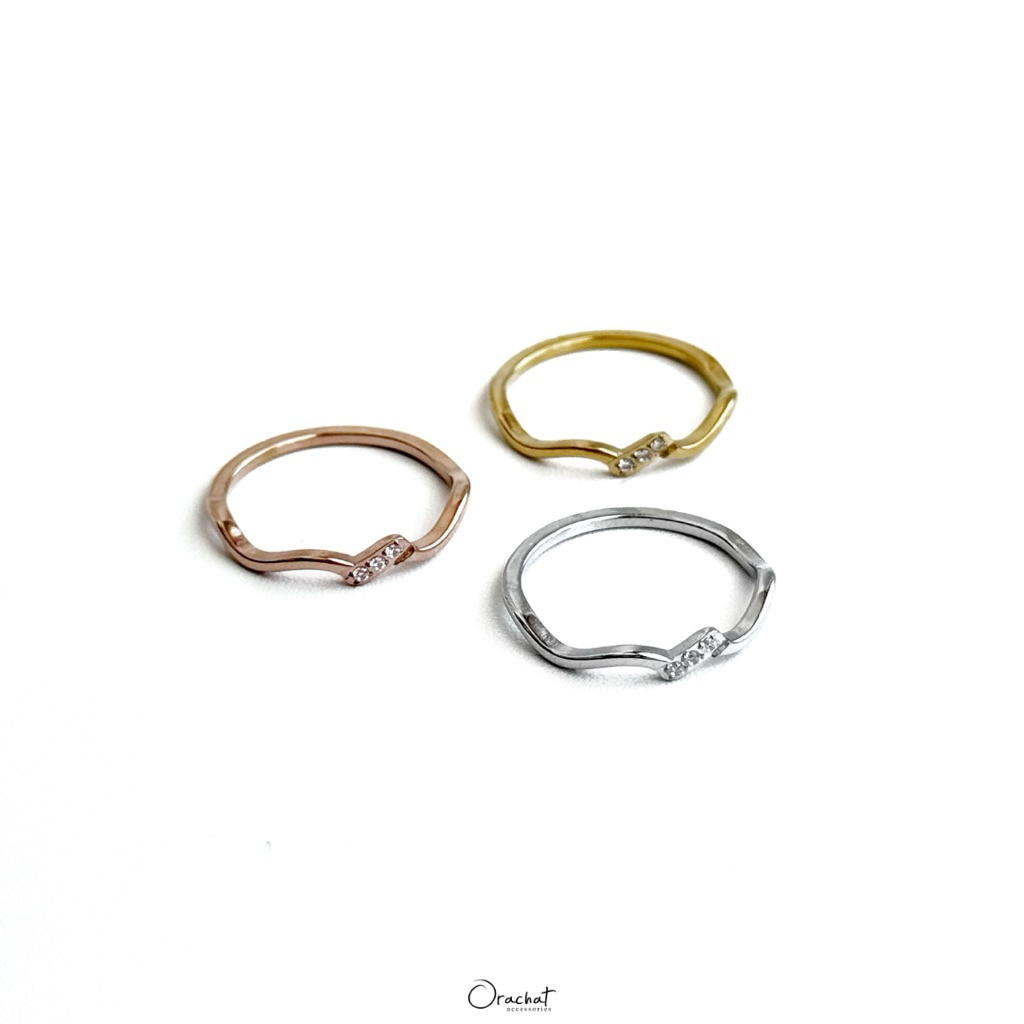 Orachat | Lyra 14k ring. (แหวนตัวเรือนสแตนเลส)