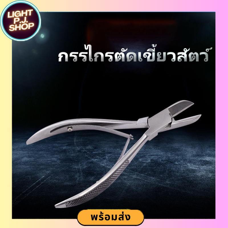 (พร้อมส่งจากไทย) กรรไกรด้ามจับกันลื่น ตัดเขี้ยว ฟัน หมู สแตนเลส ยาว14 cm