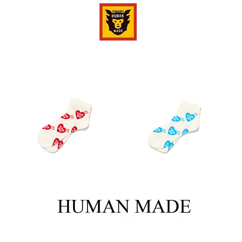 【Human Made】🇯🇵 พร้อมส่ง/ หมวก Human made heart short socks รัก ถุงเท้าครอป