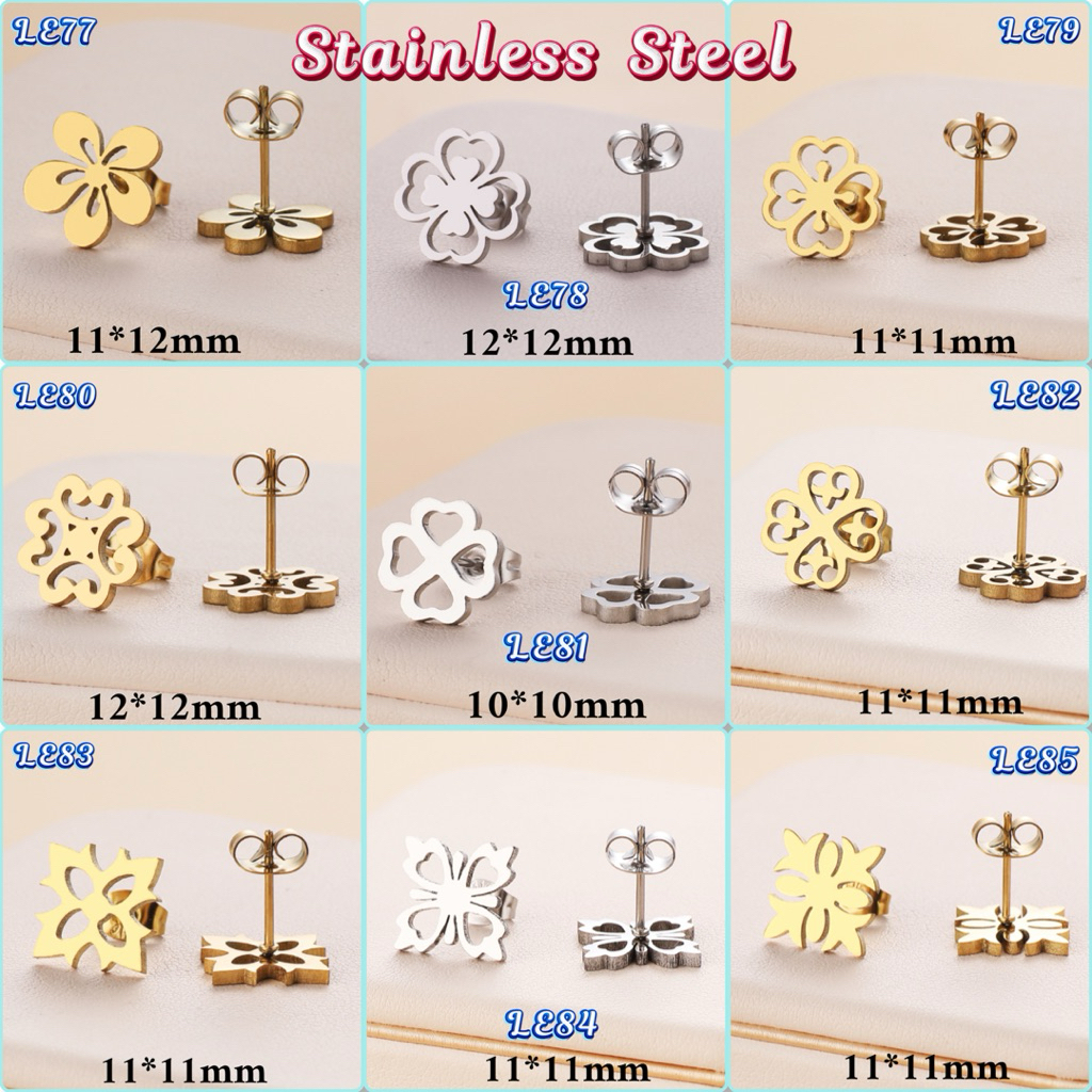 LE77-LE85 ต่างหูสแตนเลสแท้ 100%
