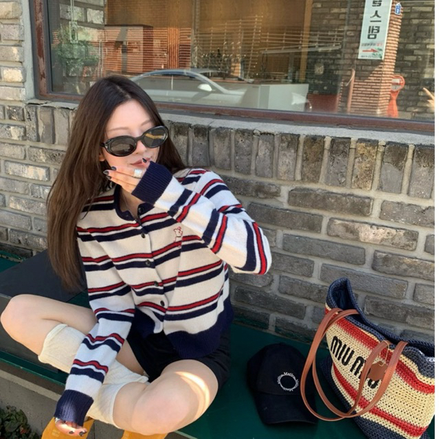 Somedays l🇰🇷Didi Cardigan คาร์ดิแกนลายทางสไตล์พส.เกา
