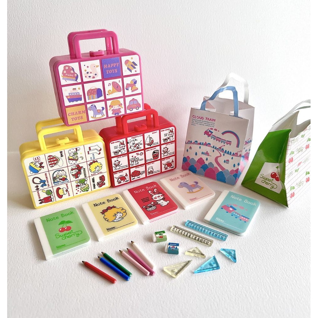 ( พร้อมส่งในไทย )  SHIMOJIMA MINIATURE STATIONERY SET J.DREAM CAPSULE TOY FIGURE KAWAII
