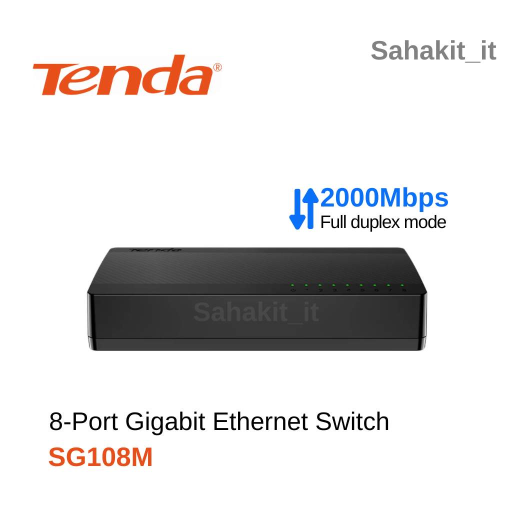 Tenda สวิตช์ รุ่น SG108M 8-Port Gigabit Ethernet Switch