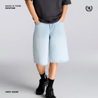 Highschool Basic Collection : Routine Baggy Jorts กางเกงยีนส์ขาสั้นไฮสคูลสีเฟด - BTB35098