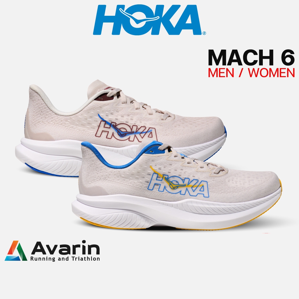 Hoka Mach 6 Men/Women [ฟรี! ตามรางซ้อม] รองเท้า Daily Trainer ที่เบา ตอบสนองดี ใส่วิ่งได้ทุกความเร็ว