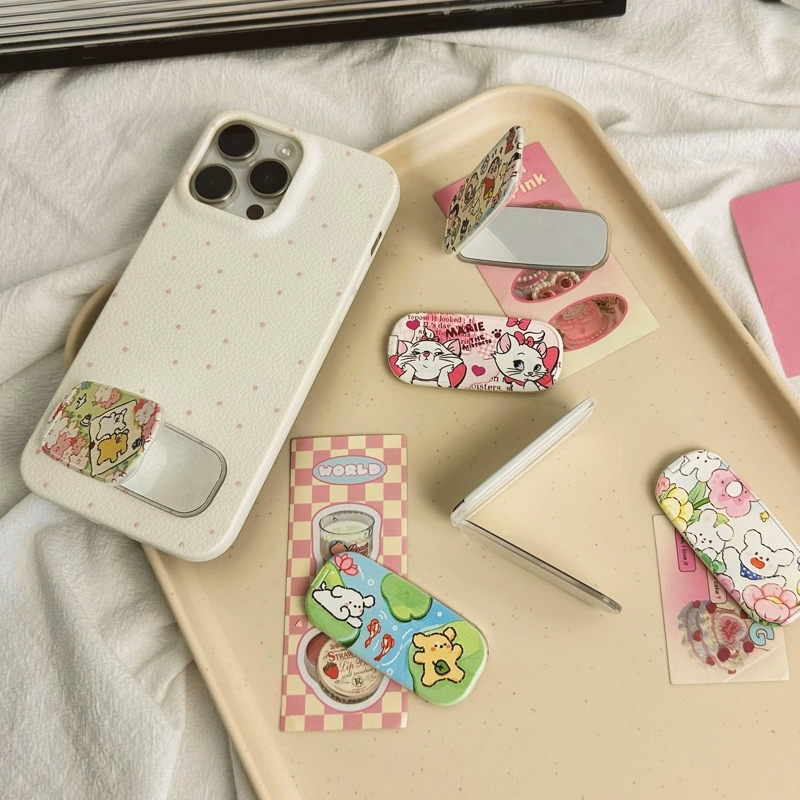 phone holderที่วางโทรศัพท์แบบพับได้ ที่วางโทรศัพท์กระจกแต่งหน้าพับได้ ขาตั้งโทรศัพท์พับ ได้ลายการ์ตูนน่ารักสร้าดสก์ท็อป - รูปที่ 6