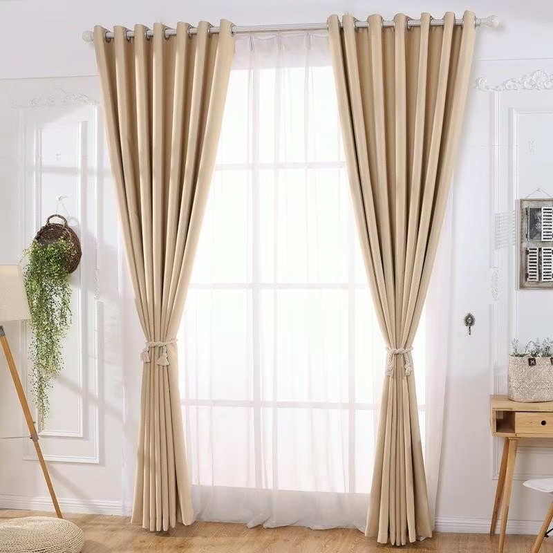 แนะนำ ผ้าม่าน ผ้าม่านหน้าต่าง ประตู ห่วงตาไก่สีพื้นไม่มีลาย สีพลาสเทล ทึบแสง กันแดด กันยุวี พร้อมส่ง ราคาพิเศษ มีเก็บเงินปลายทาง