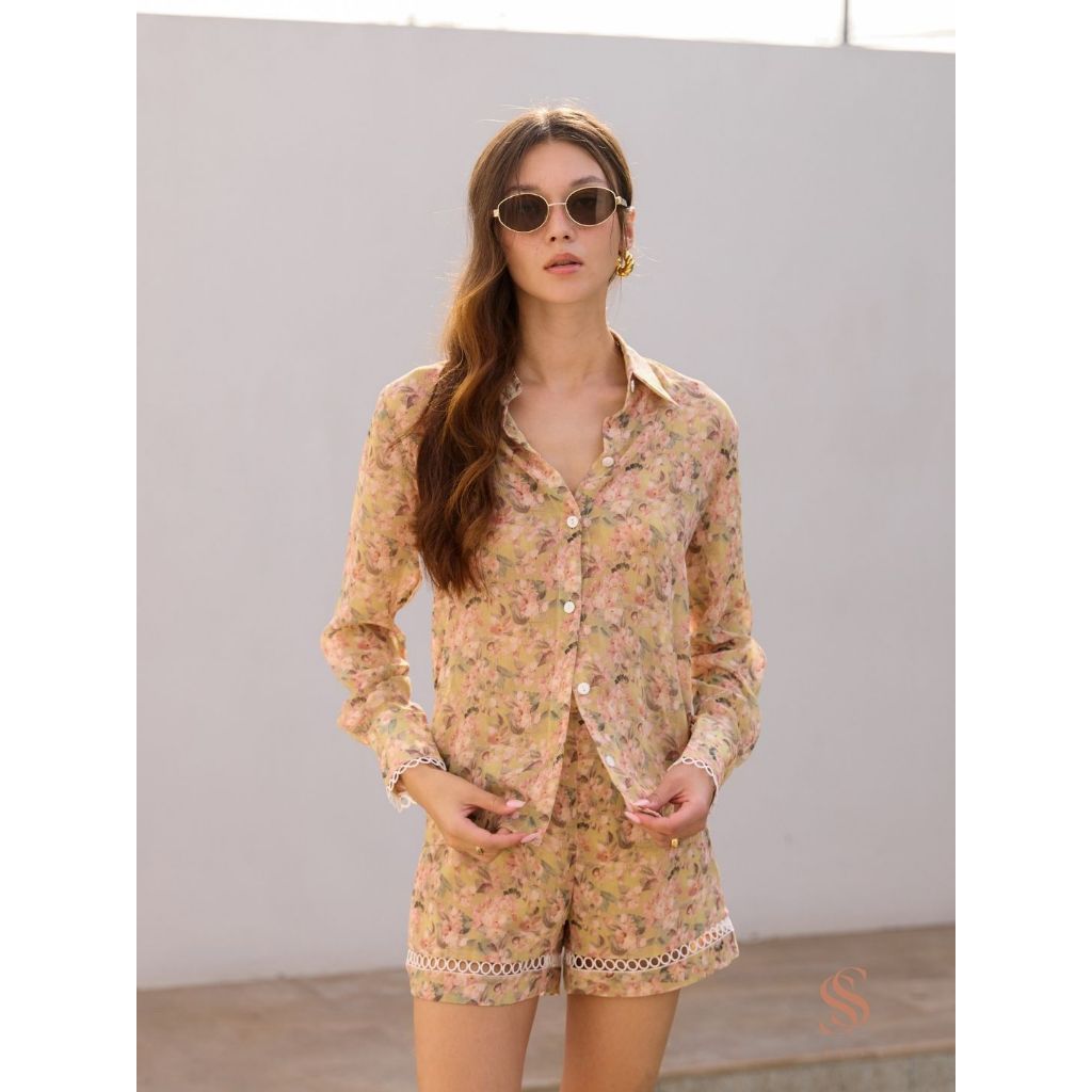 ฺํBYSASI Lama shorts กางเกงขาสั้นประดับลุกไม้(Preorder 7 Day)SSSS257019