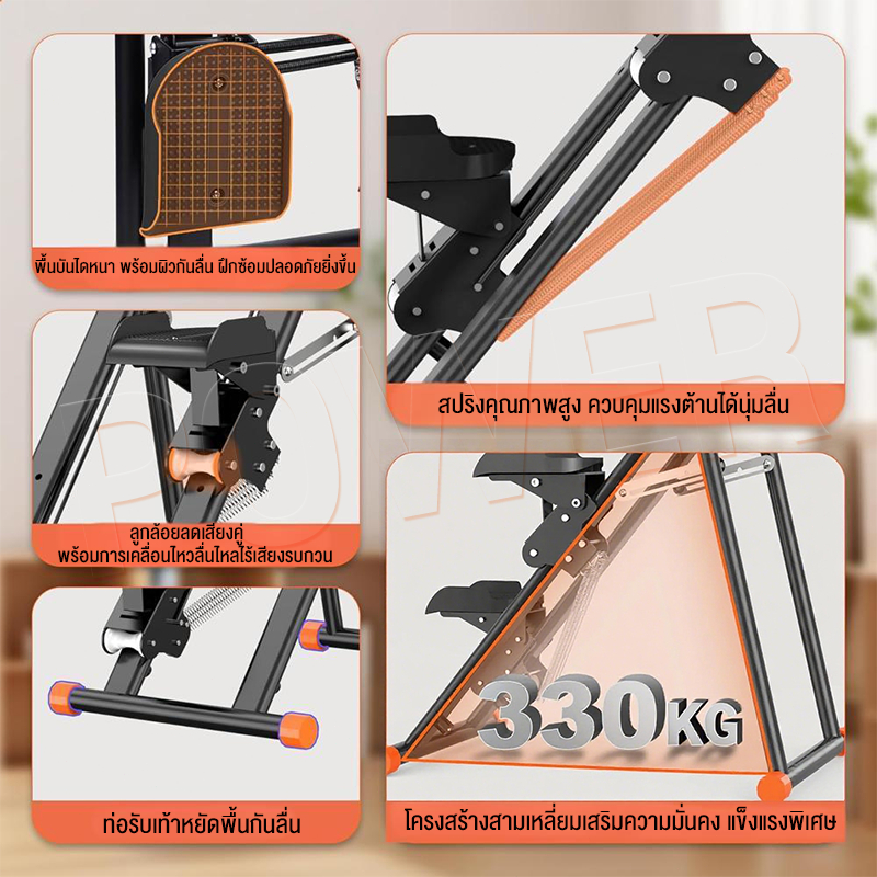 เครื่องสเต็ปปีนเขา | 3 ระดับความชัน บ้าน พับได้ เผาผลาญไขมัน ลดขา ปรับรูป เงียบ แสดงผล LCD [จำกัดเวลา ส่วนลด 50%] รูปที่ 2