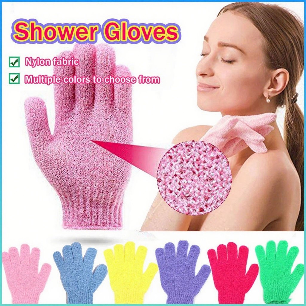 COD ถุงมืออาบน้ำ ถุงมือขัดผิวอาบน้ำ ขจัดเซลล์ผิวเก่า พร้อมส่ง Glove-style bath towel Shower Gloves