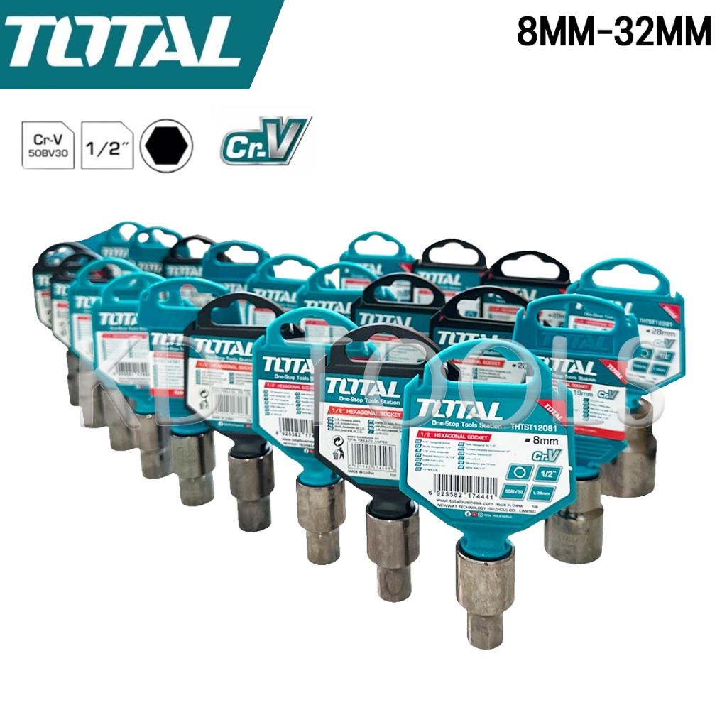 Total ลูกบ๊อกซ์ บลอค สั้น 6 เหลี่ยม 1/2" ขนาด 8มม.-32มม รูปที่ 2