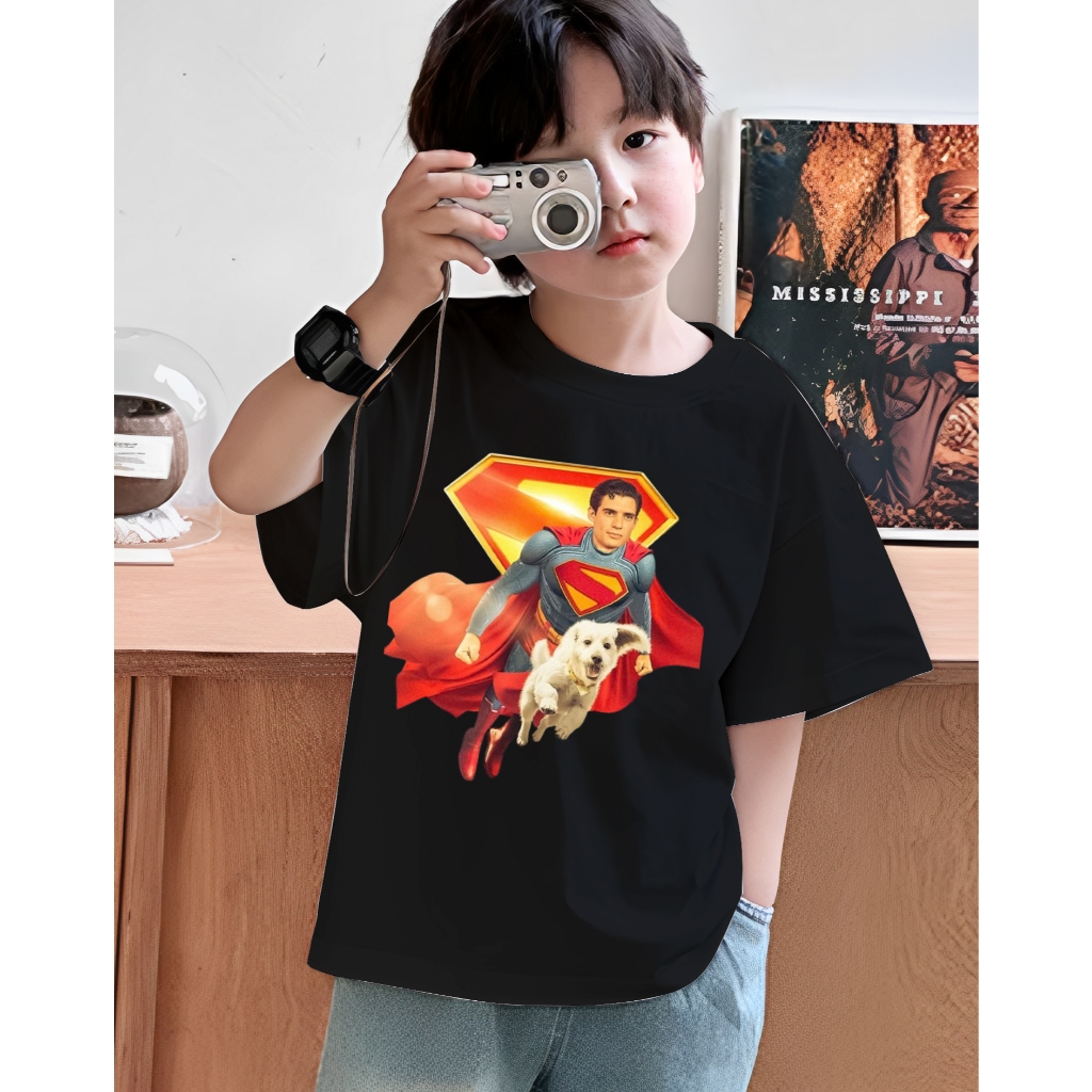 SUPERMAN Movie Fans T-Shirt Classic Logo Children's T-shirt  SUPERMAN Baju เสื้อยืดเด็กสวมใส่สบาย ระ