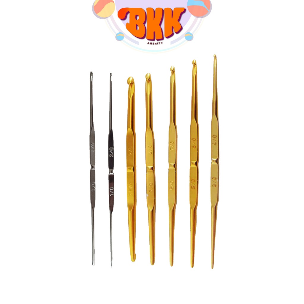 Tulip (ทิวลิป) เข็มโครเชต์ Japan ของแท้ มีสองหัว (สองเบอร์) ในด้ามเดียว เข็มเงิน / เข็มทอง ( 1 ชิ้น )