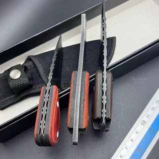 มีด FBIQQ #แท้100% มีดเดินป่า/มีดพกเล็ก Mini Shark + พร้อมซอง / มีดพกพา/ มีดตั้งแคมป์ Stainless steel 420 แข็ง58 HRC